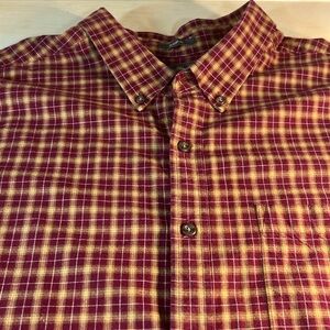 Eddie Bauer Men's Plaid Shirt - Red and golden Brown